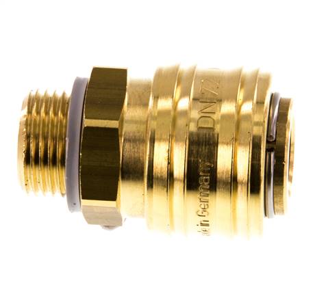 Coupleur pneumatique en laiton DN 7.2 (Euro) Douille G 3/8 pouce mâle double obturation