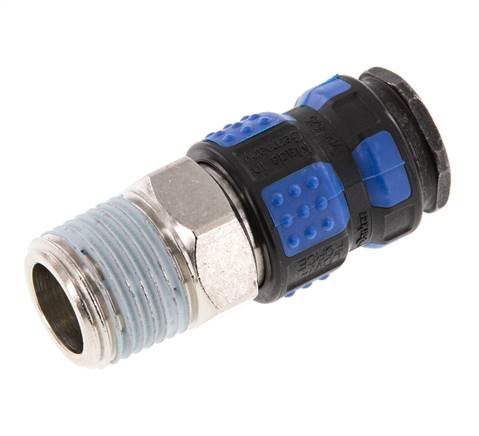 Laiton nickelé Coupleur pneumatique DN 7.8 Douille R 1/2 pouce Mâle