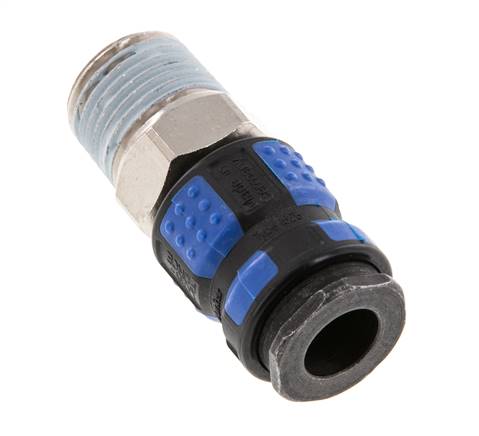 Laiton nickelé Coupleur pneumatique DN 7.8 Douille R 1/2 pouce Mâle