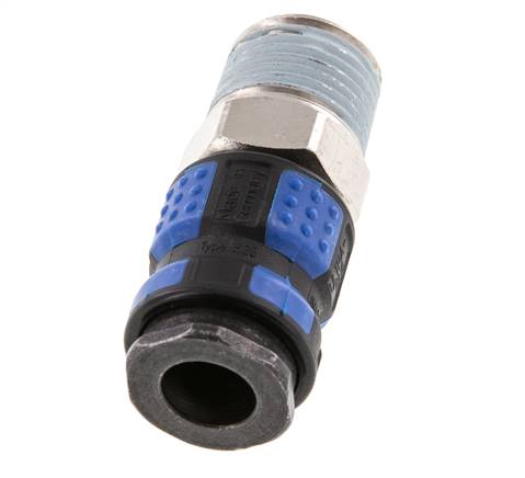 Laiton nickelé Coupleur pneumatique DN 7.8 Douille R 1/2 pouce Mâle
