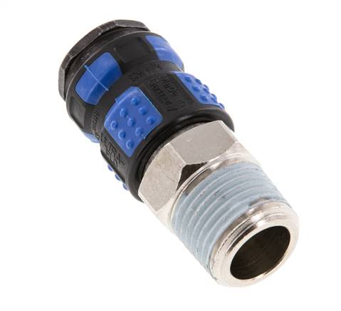 Laiton nickelé Coupleur pneumatique DN 7.8 Douille R 1/2 pouce Mâle