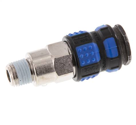 Laiton nickelé Coupleur pneumatique DN 7.8 Douille R 1/4 pouce Mâle