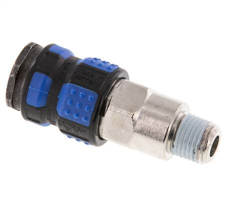 Laiton nickelé Coupleur pneumatique DN 7.8 Douille R 1/4 pouce Mâle