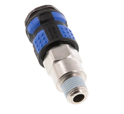 Laiton nickelé Coupleur pneumatique DN 7.8 Douille R 1/4 pouce Mâle