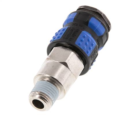 Laiton nickelé Coupleur pneumatique DN 7.8 Douille R 1/4 pouce Mâle