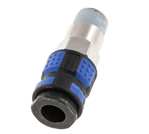 Laiton nickelé Coupleur pneumatique DN 7.8 Douille R 3/8 pouce Mâle