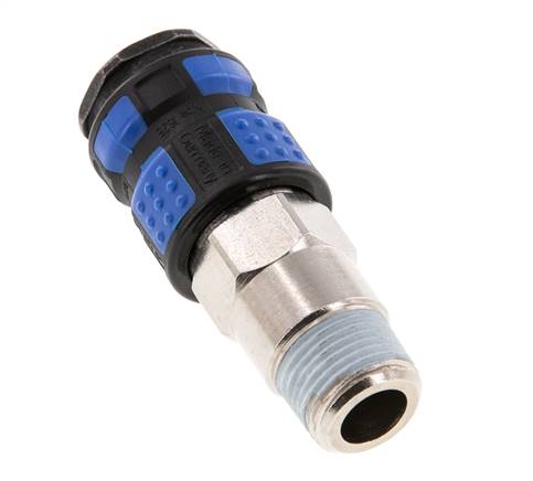 Laiton nickelé Coupleur pneumatique DN 7.8 Douille R 3/8 pouce Mâle