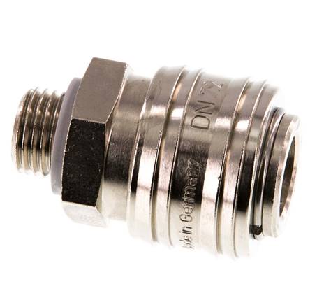 Laiton nickelé DN 7.2 (Euro) Coupleur pneumatique Douille G 1/4 pouce Mâle
