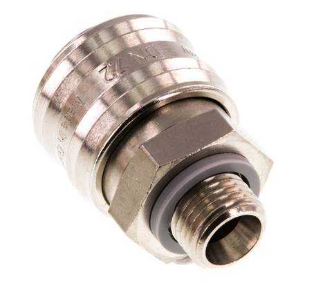 Laiton nickelé DN 7.2 (Euro) Coupleur pneumatique Douille G 1/4 pouce Mâle