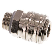 Nickel-plated Brass DN 7.2 (Euro) Air Coupling Socket G 3/8 inch Male Double Shut-Off