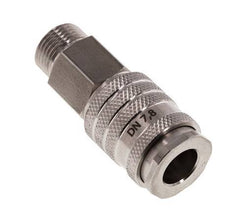 Acier inoxydable DN 7.8 Air Coupling Socket G 3/8 inch Male Double Shut-Off