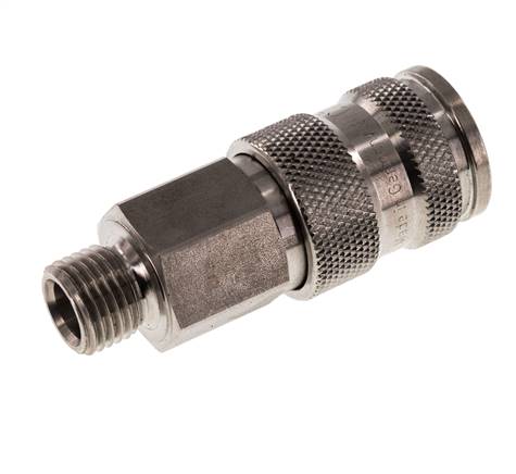 Acier inoxydable 316L DN 7.8 Air Coupling Socket G 1/4 inch Male Double Shut-Off