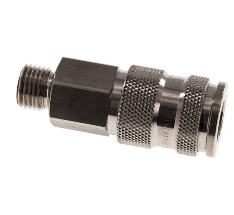 Acier inoxydable 316L DN 7.8 Air Coupling Socket G 1/4 inch Male Double Shut-Off