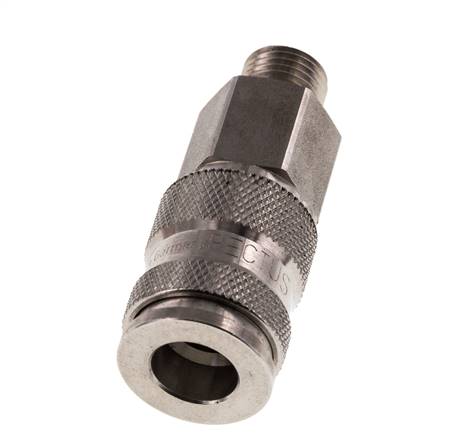 Acier inoxydable 316L DN 7.8 Air Coupling Socket G 1/4 inch Male Double Shut-Off