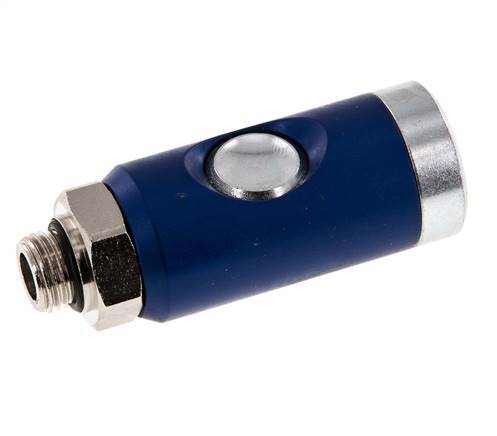 Hardened steel DN 7.4 Safety Air Coupling Socket with Push Button G 1/4 inch Male