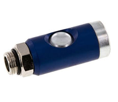 Acier trempé DN 7.4 Manchon de sécurité pour raccord pneumatique avec bouton-poussoir G 3/8 pouce mâle