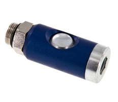 Acier trempé DN 7.4 Manchon de sécurité pour raccord pneumatique avec bouton-poussoir G 3/8 pouce mâle