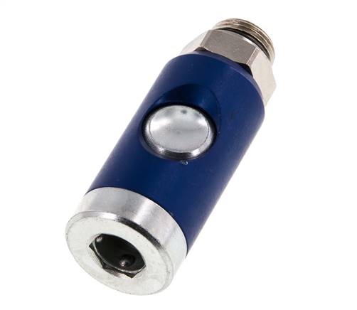 Acier trempé DN 7.4 Manchon de sécurité pour raccord pneumatique avec bouton-poussoir G 3/8 pouce mâle