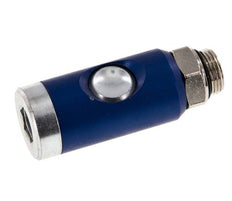 Acier trempé DN 7.4 Manchon de sécurité pour raccord pneumatique avec bouton-poussoir G 3/8 pouce mâle