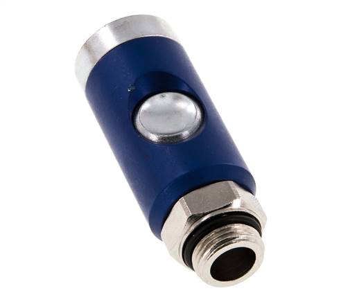 Acier trempé DN 7.4 Manchon de sécurité pour raccord pneumatique avec bouton-poussoir G 3/8 pouce mâle