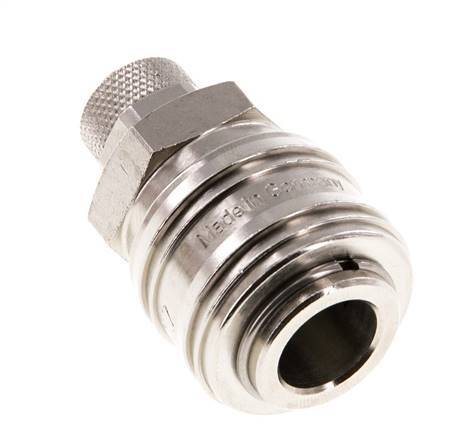 Laiton nickelé DN 7.2 (Euro) Coupleur pneumatique Douille 6x8 mm Écrou-raccord