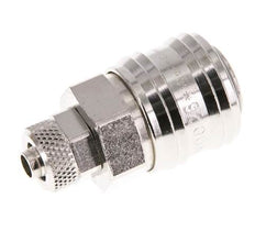 Laiton nickelé DN 7.2 (Euro) Coupleur d'air Douille 6x8 mm Écrou-union Double obturation