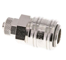 Laiton nickelé DN 7.2 (Euro) Coupleur d'air Douille 6x8 mm Écrou-union Double obturation