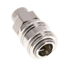 Laiton nickelé DN 7.2 (Euro) Coupleur d'air Douille 6x8 mm Écrou-union Double obturation