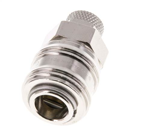 Laiton nickelé DN 7.2 (Euro) Coupleur d'air Douille 6x8 mm Écrou-union Double obturation