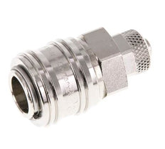 Laiton nickelé DN 7.2 (Euro) Coupleur d'air Douille 6x8 mm Écrou-union Double obturation