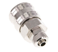 Laiton nickelé DN 7.2 (Euro) Coupleur d'air Douille 6x8 mm Écrou-union Double obturation