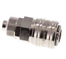 Nickel-plated Brass DN 7.2 (Euro) Air Coupling Socket 9x12 mm Union Nut Double Shut-Off