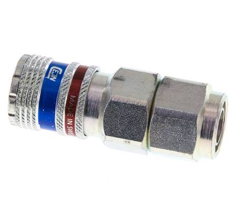 Acier/laiton DN 7.6 (7.2 Euro) Coupleur aérien de sécurité Douille 11x16 mm (streamline) Écrou-raccord