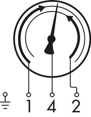 Contact Pressure Gauge 1NC/2NO 0..600bar (8702psi) Stainless Steel 100mm Class 1 Rear Connection