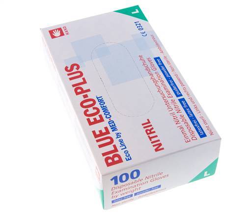 Gants jetables non poudrés en nitrile Taille L (100 pièces) Covid