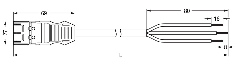 Câble De Connexion Préassemblé À 3 Pôles Avec Extrémité Ouverte - 771-9393/3267-101