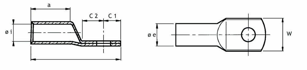 Cimco Press Cable Lug For Copper Cable - 180696 [100 Pieces]