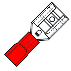Insulated Female Spade Terminal 6.3x0.8mm Phosphor Bronze - 100103 [100 Pieces]