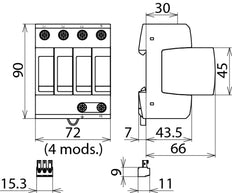 Protecteur de surtension secteur DEHN DEHNguard - 952405