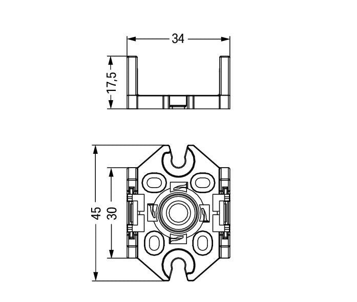 Wago Winsta Midi Base de montage Colonne de sol - 770-623 [10 pièces]