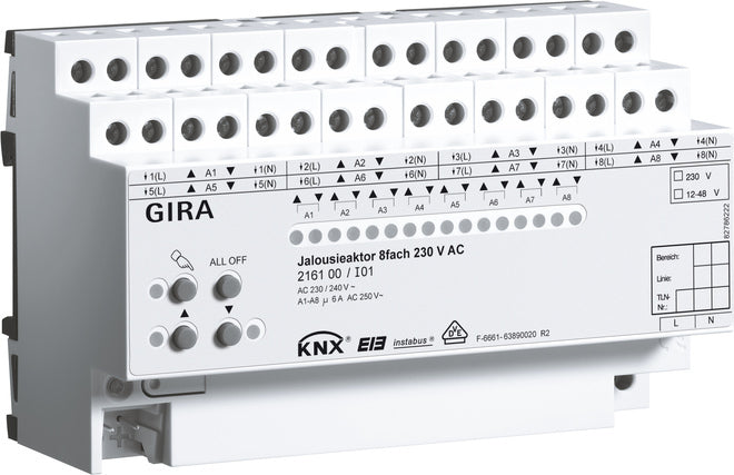 Système de Bus d'actionneurs Pour stores Gira KNX sur Rail DIN - 216100