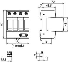DEHN Protecteur de surtension secteur DEHNguard - 952341