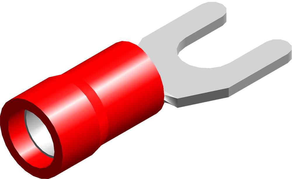Conex M4 Red Insulated Fork Connector 0.5-1.5mm² - CE020103 [100 Pieces]