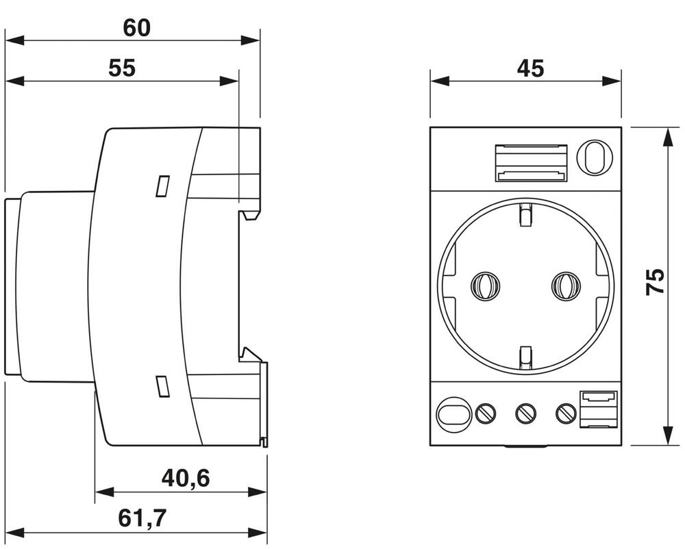 Phoenix Contact Wall Outlet Modular - 0804024