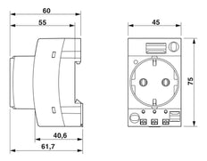 Phoenix Contact Wall Outlet Modular - 0804038