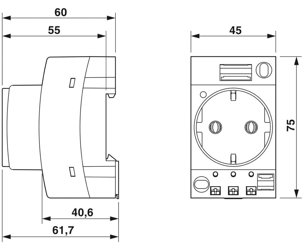 Phoenix Contact Wall Outlet Modular - 0804040