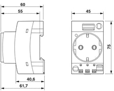 Phoenix Contact Wall Outlet Modular - 0804040