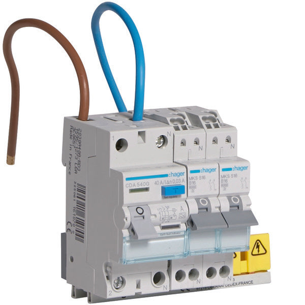 Hager VISION Unité d'encastrement Avec disjoncteurs - VKS02COMBI