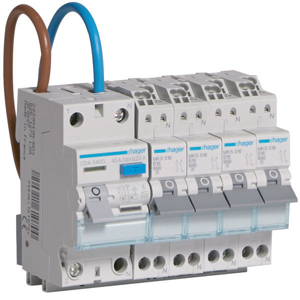 Hager VISION Unité d'encastrement Avec disjoncteurs - VKS04COMBI