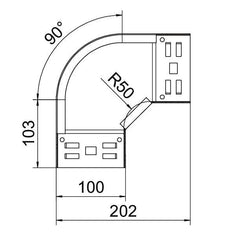 OBO Chemin de câbles Magic Bend/corner Piece - 6041130